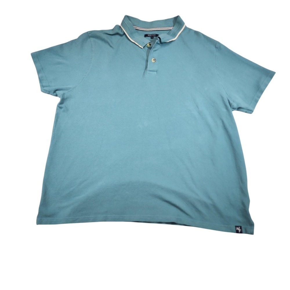 Weird Fish Mens 3XL Teal Polo Shirt Organic Cotton Pique Fishing Short Sleeve